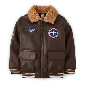 Gymboree Brown Aviator Jacket with Tan Collar